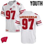 Youth Wisconsin Badgers NCAA #97 Isaiahh Loudermilk White Authentic Under Armour Stitched College Football Jersey YS31G85NA